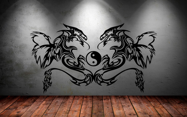 Dragon Sticker Yin Yang Sticker Car Stickers Wall Sticker Vinyl Decal Mural Art Decor