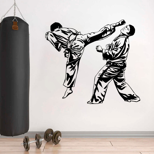 Jiu Jitsu Sticker Karate Japanese Martial Art Wall Sticker Vinyl Decal Mural Art Decor