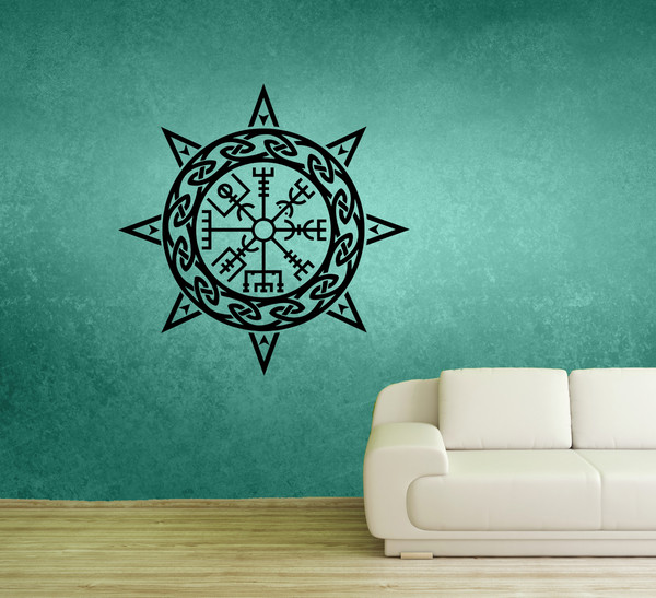 Symbol Helm Of Dread Sticker Symbol Of Scandinavian Warriors Wall Sticker Vinyl Decal Mural Art Decor