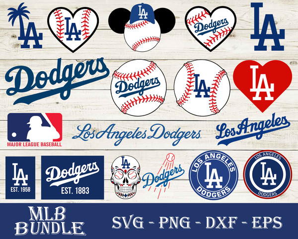La Dodgers Bundle Svg Files For Silhouette Files For Cricut Svg Dxf Eps Png  Instant Download