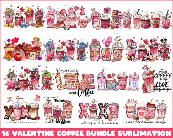 Cartoons Valentine Coffee Latte Png, Valentine Coffee Latte, Coffee Lover, Valentine Sublimation, Valentine Idea Gift.jpg