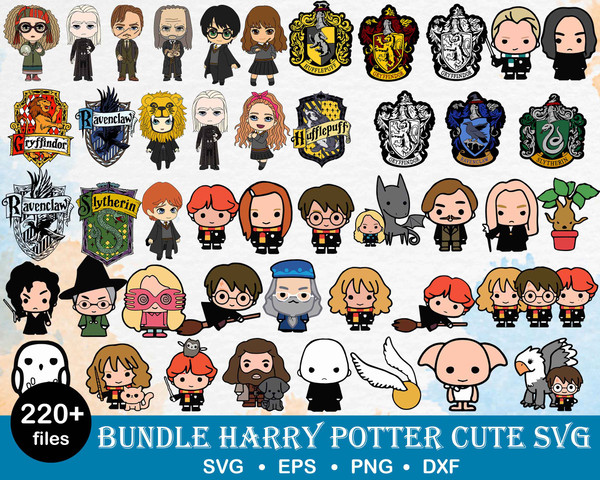Harry Potter cute bundle svg, png, dxf, eps, cute wizard svg bundle for cricut and print.jpg