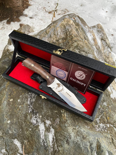 A beautiful gift set for men knife of steel 65h13 handle wal - Inspire  Uplift