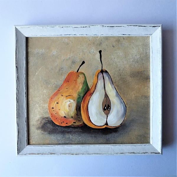 Acrylic-painting-still-life-fruit-pear-3