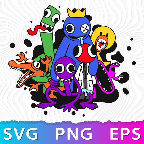 Rainbow Friends SVG, Rainbow Friends Roblox All Characters