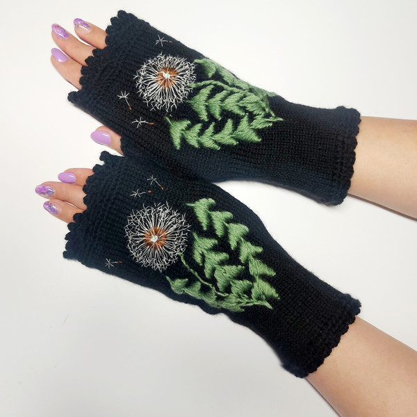 Mittens-With-Embroidery-Hand-Knitted-Embroidered-Fingerless-Gloves-Flowers