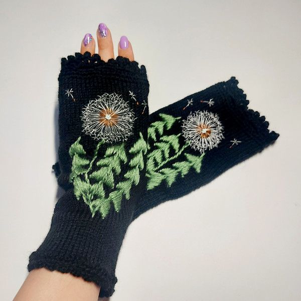 Mittens-With-Embroidery-Hand-Knitted-Embroidered-Fingerless-Gloves-Flowers