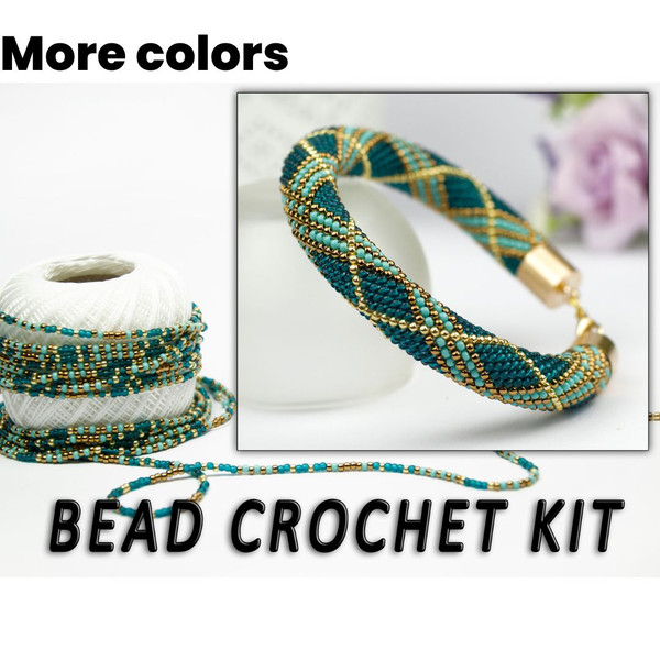 jewelry making kit anchor bracelet, bead crochet kit, adult - Inspire Uplift