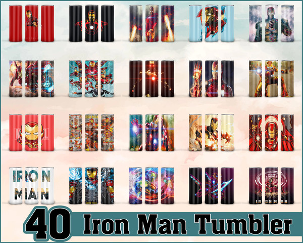 Iron Man Tumbler, Iron Man PNG, Tumbler design, Digital download.jpg