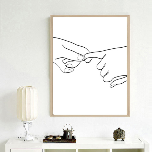 Prints drawn in one line, minimalist poster on the theme of love 1