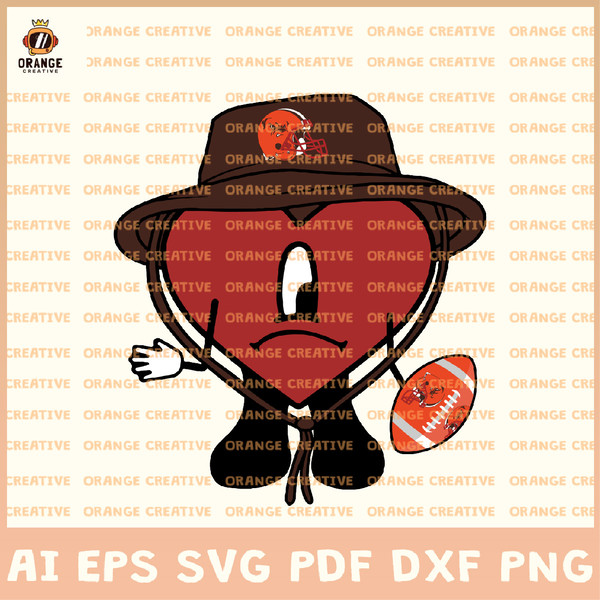 Cleveland Browns NFL Team Svg, Bad Bunny NFL Svg, Un Verano - Inspire Uplift