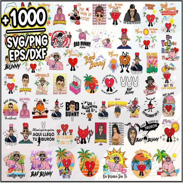 1000 Bundle Bad Bunny Svg, Un verano sin ti Svg, Baby benito, Clipart Sublimation, El Conejo Malo, Nuevo Album.jpg