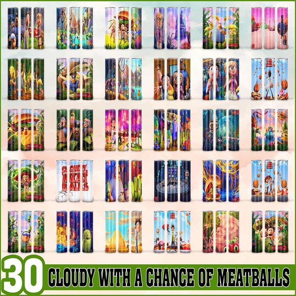 Cloudy with a Chance of Meatballs Tumbler - Cloudy with a Chance of Meatballs PNG - Tumbler design - Digital download.jpg