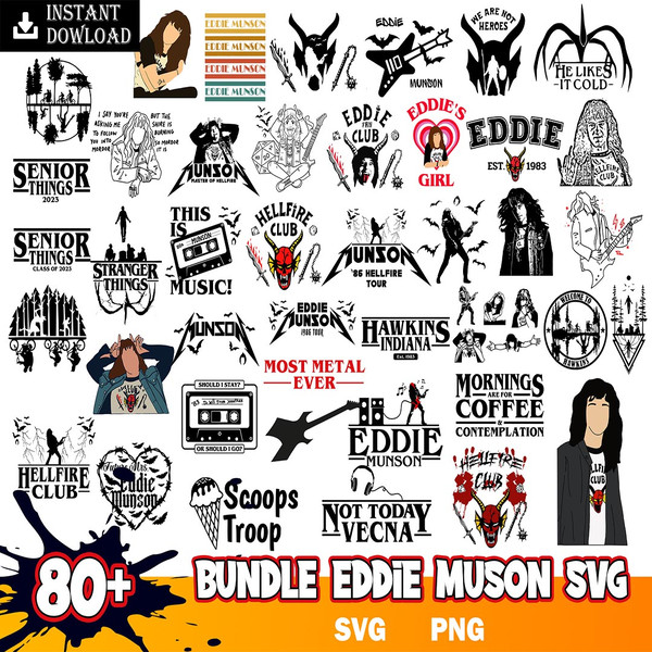 Bundle Eddie Muson characters, Stranger Things Svg, Cricut Svg, Engraving File, Instant Download.jpg