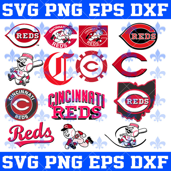 Cincinnati Reds MLB Bundle SVG Digital File, MLB Svg