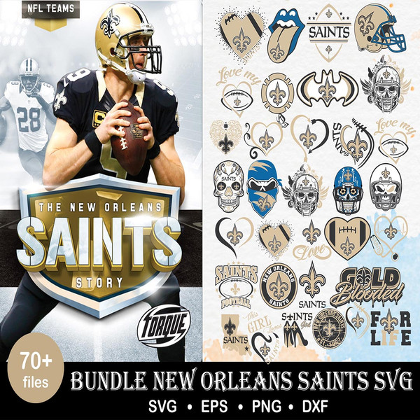 70 New Orleans Saints svg, Saints svg, Sport svg, Nfl svg, png, dxf, eps digital file.jpg