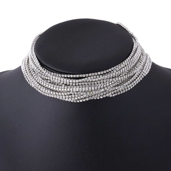 Silver Rhinestone Choker