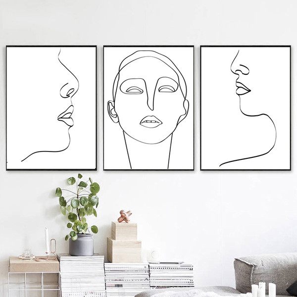 Prints drawn in one line, minimalist poster 3