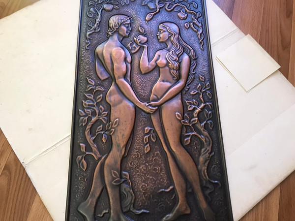 adam eve chasing vintage wall decor