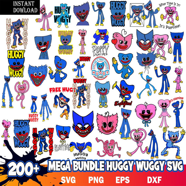 Huggy Wuggy Svg, Kissy Missy Svg, Poppy Playtime Svg, Characters SVG, Cut files for Cricut.jpg