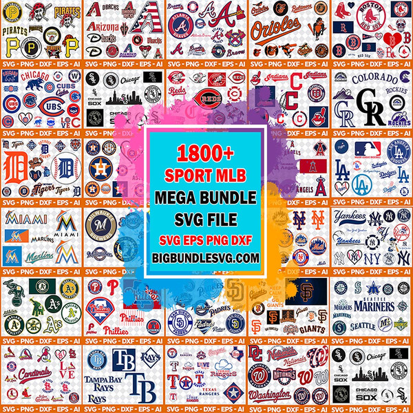 MLB SVG Bundle 1800 MLB SVG, EPS, PNG, DXF for Cricut, Silhouette.jpg