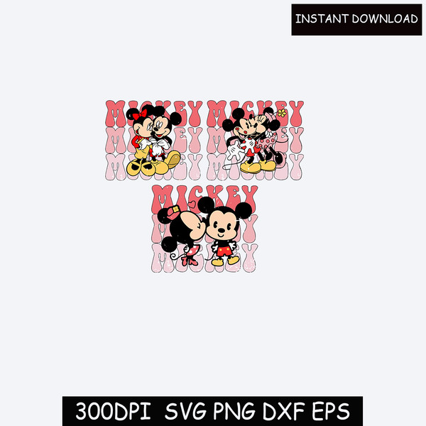 Minnie and Mickey Valentine SVG, Digital File.jpg