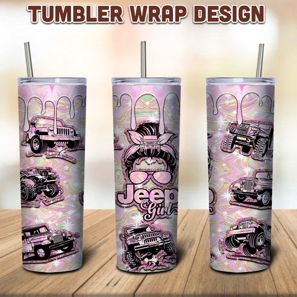 AQUA Jeep Girl skinny 20 tumbler wrap – Lockridge Custom Designs