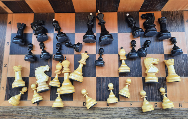 GM soviet tournament weighted chess set wood