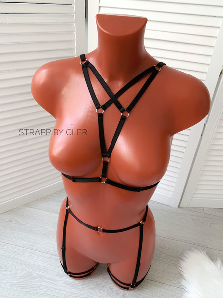 Harness top SHANTI, harness lingerie, harness bra, cage bra