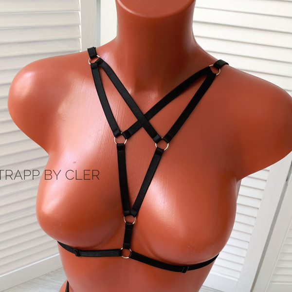 Harness top SHANTI, harness lingerie, harness bra, cage bra