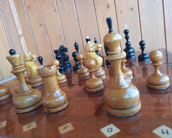 soviet tournament weighted chess set vintage