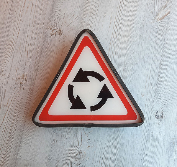circular traffic roand sign vintage