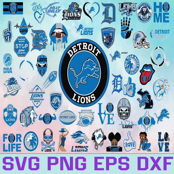 Detroit Lions SVG PNG DXF EPS - free svg files for cricut
