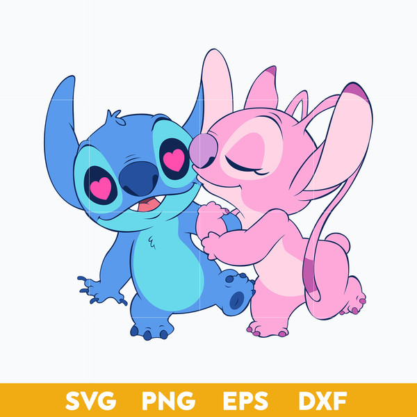 Stitch and Angel Love SVG, Stitch Valentine SVG, Stitch SVG, - Inspire ...