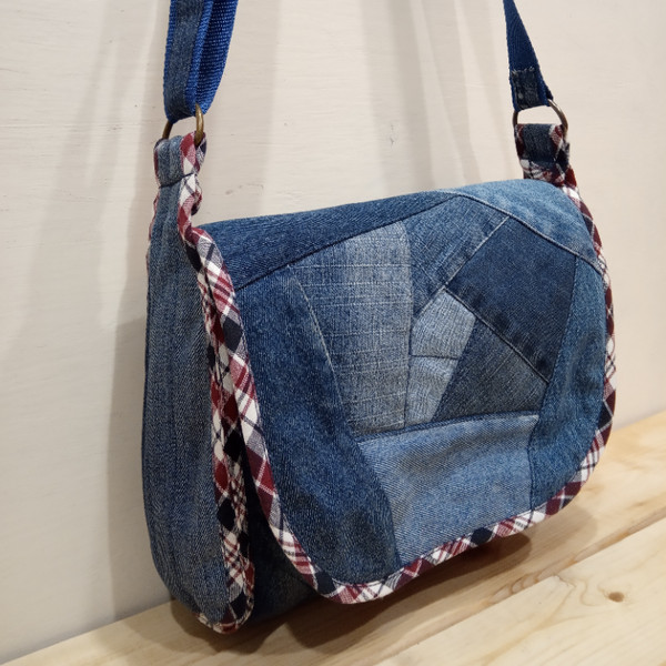 Eco-Friendly Patchwork Denim Clutch