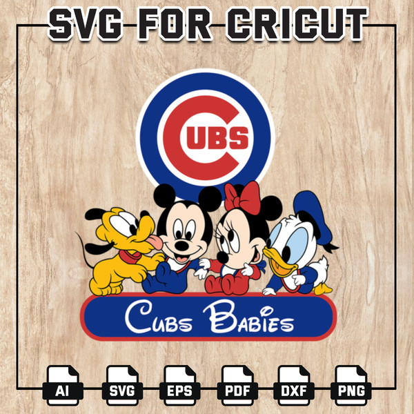 Cubs Babies MLB Svg, Chicago Cubs Svg, Disney MLB SVG, Minni