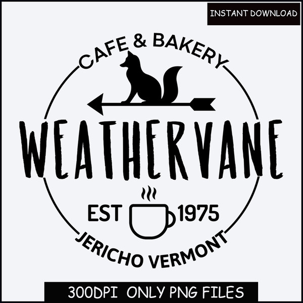 Weathervane Cafe & Bakery Jericho, Vermont Coffee Mug,Png, Digital file.jpg