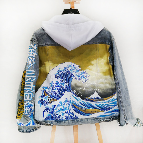 Designer- art- Katsushiki- Hokusai- Hand- painted- unisex -Denim -jacket- fabric- painted- denim- jacket- custom- jean- jacket 2.jpg