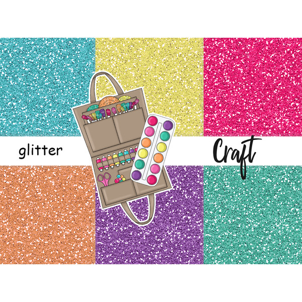 Purple & Orange Glitter Digital Paper Backgrounds