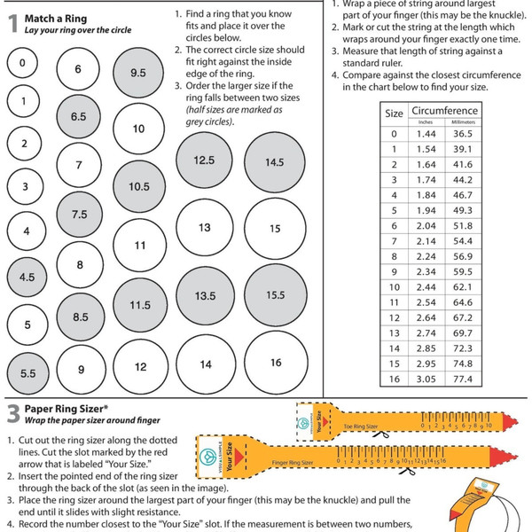 How to Measure Ring Size: A Ring Size Chart and 2 More Tips  Jewelry  accessories ideas, Measure ring size, Ring sizes chart