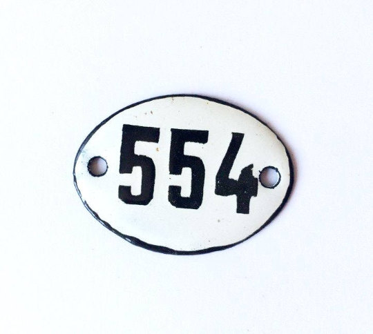 554 small apartment door number sign vintage