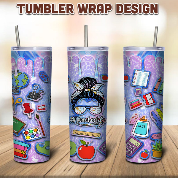 Sublimation Tumbler Wrap - Teacher Life