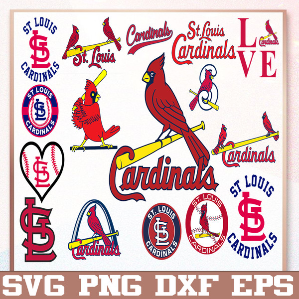Bundle 16 Files St Louis Cardinals Baseball Team svg, St Louis Cardinals  svg, MLB Team svg, MLB Svg, Png, Dxf, Eps, Jpg