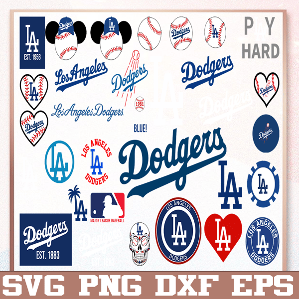 Los Angeles Dodgers Logo Baseball Team Svg Digital File