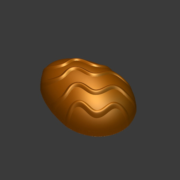 Egg with wavy lines STL file for vacuum forming and 3D printing