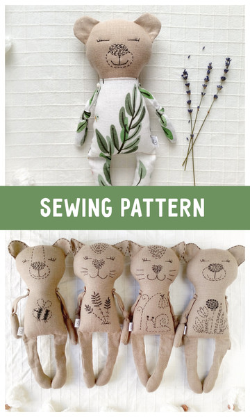 Bear SEWING PATTERN PDF Memory Bear Stuffed Animal - Inspire Uplift