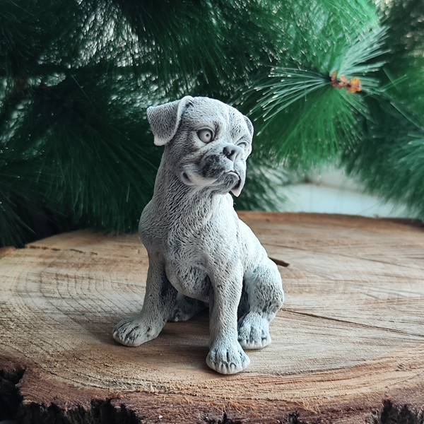 Figurine of marble Boxer dog