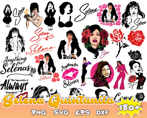 150 Selena Quintanilla bundle Layered files, SVG for cricut, Sublimation files, Instant Download.jpg