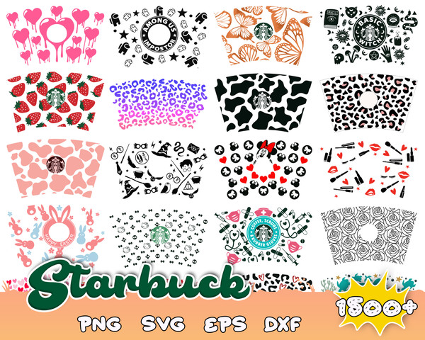 1500Starbucks svg bundle,Starbucks Wrap svg, Starbucks bundle wrap svg, Starbucks Svg files for Cricut & Silhouette.jpg