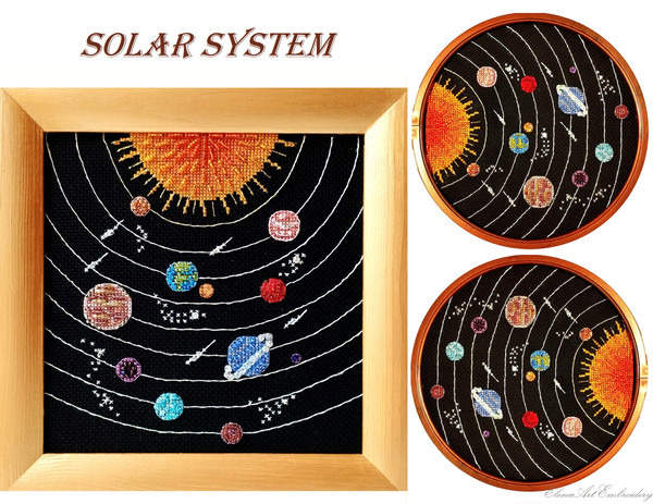 Solar System Embroidery Pattern. Embroidery Design of Galaxy Planets. Space Cross Stitch. Beginner Embroidery. Easy Cross Stitch Pattern. Space Theme.jpg